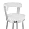Armen Living Kobe 26" Counter Height Swivel Bar Stool in Brushed Stainless Steel Finish and White Faux Leather 721535761821 - alternate 2